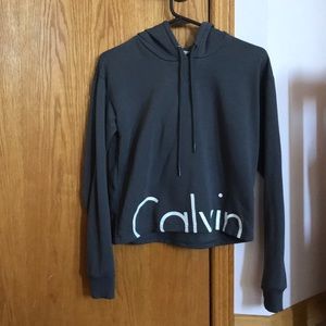 calvin clein cropped hoodie